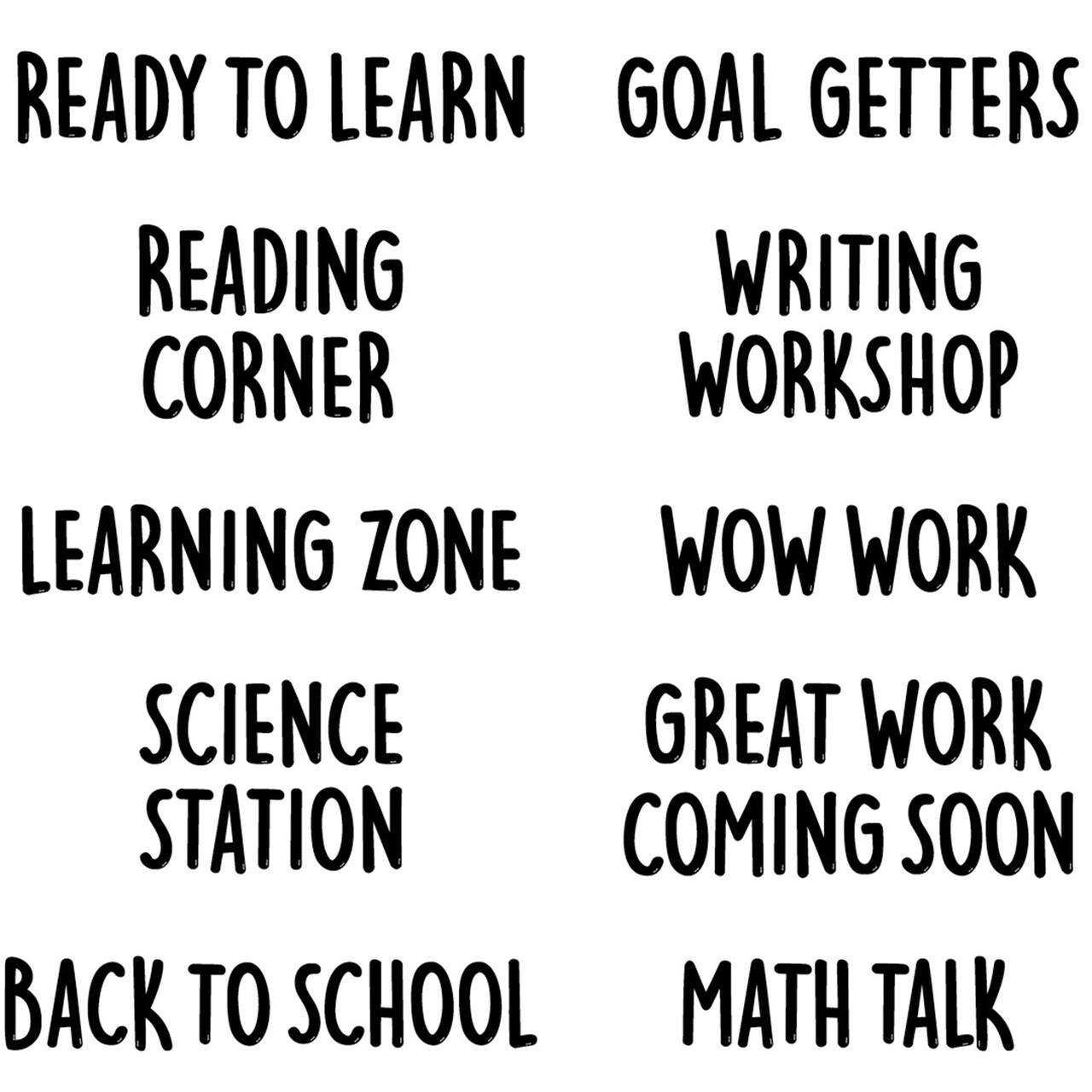 Creative Teaching Press® Core Décor School Time 4" tall, Punch-Out Phrases, 15 Phrases